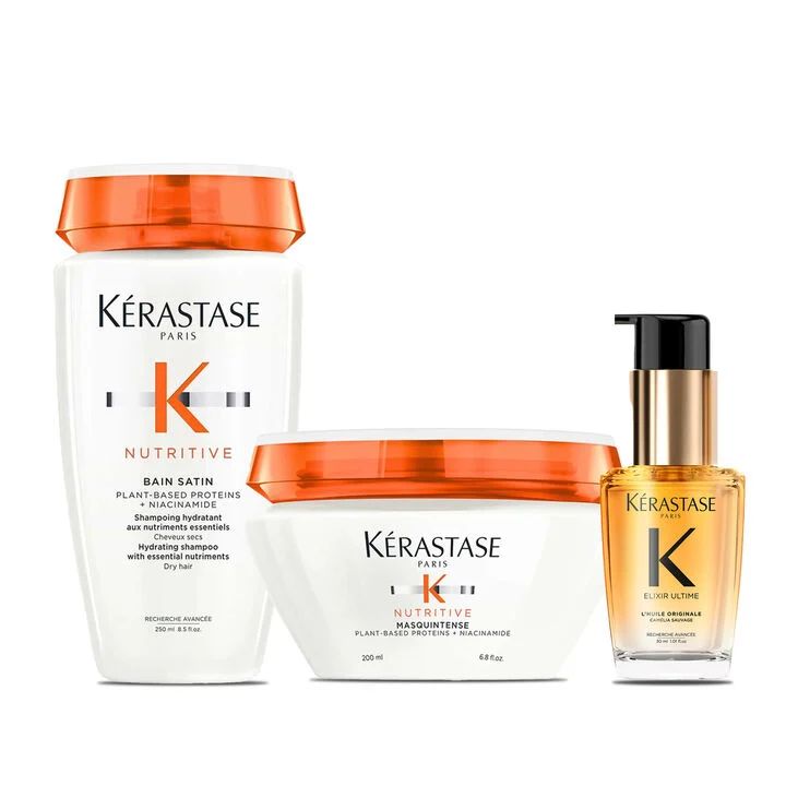 KIT KÉRASTASE NUTRITIVE PARA CABELOS RESSECADOS COM PROTETOR TÉRMICO
