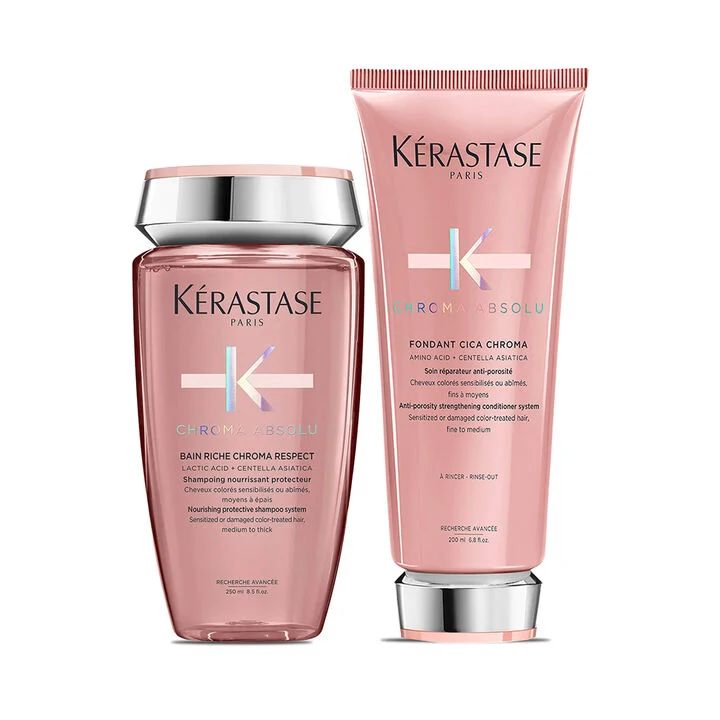 KIT KÉRASTASE CHROMA ABSOLU PARA CABELOS COLORIDOS FINOS A MÉDIOS